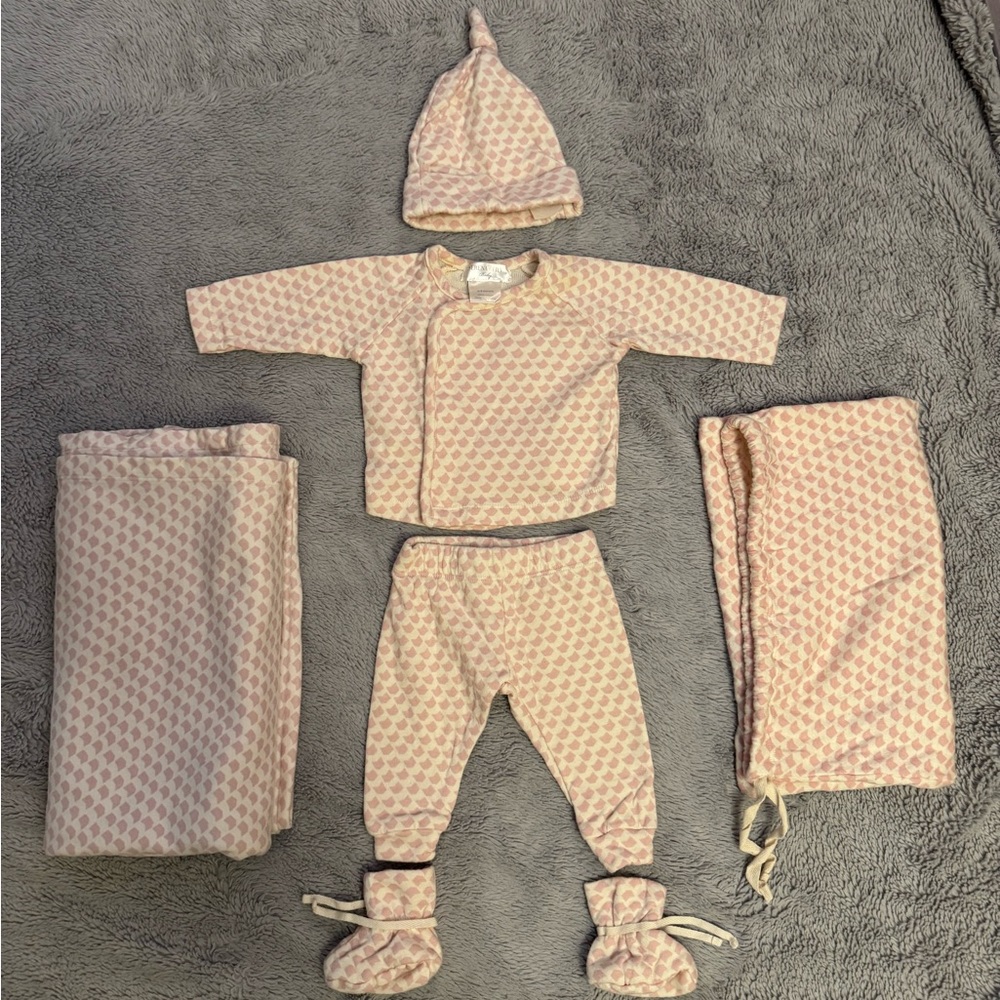 Serena & Lily Cream and Pink Baby Outfit